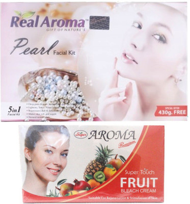 24 OFF on Real Aroma Pearl Facial Kit 740 g Set of 5 on Flipkart