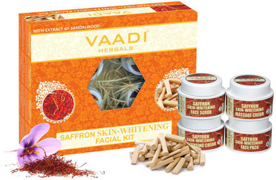 

Vaadi Herbals Saffron Skin-whitening Facial Kit With Sandalwood Extract 70 g(Set of 4)