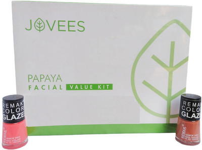 

Jovees Papaya Facial Kit FREE 2REMAK NAIL POLISH 315 g(Set of 6)