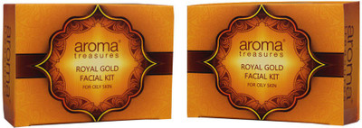 

Aroma Treasures Royal gold facial kit for oily skin - single time use (pack of 2) 80 g