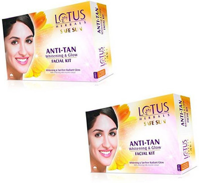 

Lotus Herbals SAFE SUN Anti-Tan Whitening & Glow Facial Kit (( 40g*2 )) 80 g(Set of 2)