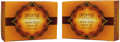 

Aroma Treasures Royal gold facial kit for dry skin - single time use (pack of 2) 80 g