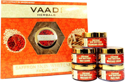 

Vaadi Herbals Saffron Skin-whitening Facial Kit with Sandalwood Extract 270 ml(Set of 5)