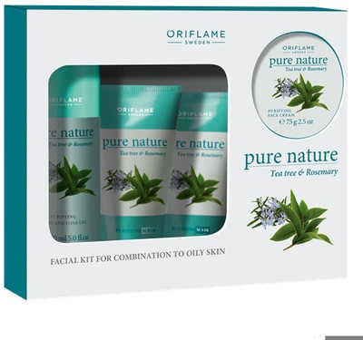 

Oriflame Pure Nature Tea Tree and Rosemary Facial Kit for Combination to Oily Skin 425 g(Set of 4)
