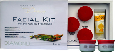 

Karnani Deeva Anti ageing diamond facial kit (herbal) 250 g(Set of 6)