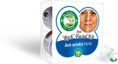 

Dr. Sridevi's Ayu 'Rich' Facial Kit-Anti-wrinkle Facial 200 g(Set of 4)