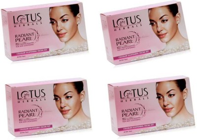 LOTUS Herbals Radiant Pearl Cellular Lightening Facial Kit ( Pack of 4 )(4 x 37 g)