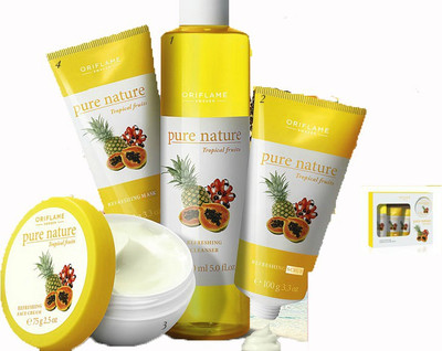 Pure Nature Tropical Fruits Facial Kit For Normal To Dry Skin 400 g(Set of 4)