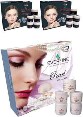 

Everfine Everfne Diamond 2*185gm, Pearl 185gm Facial kit 555 g(Set of 3)