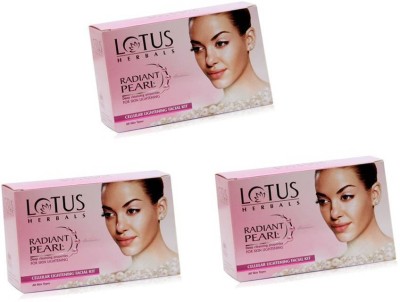 LOTUS Herbals Radiant Pearl Cellular Lightening Facial Kit ( Pack of 3 )(3 x 37 g)