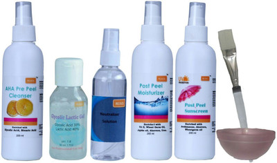 

REJSOL Glycolic Lactic Peel Gel Glyco 30% Lacti 40 50 ML with Pre Peeling Cleanser Neutralizer Moisturizer Sunscreen 750 ml(Set of 7)