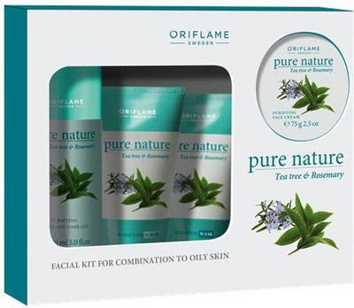 

Oriflame Sweden Pure Nature Facial Kit For Combination TO Oily Skin Tea Tree And Rosemary 400 ml(Set of 4)