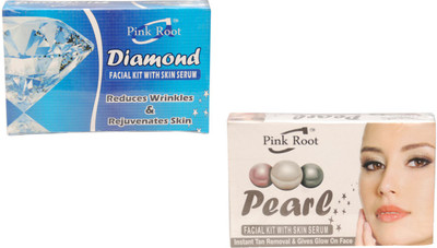 Pink Root Diamond Facial Kit,Pearl Facial Kit 140 g(Set of 2)