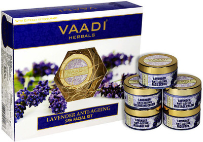 

Vaadi Herbals Lavender Anti-ageing Spa Facial Kit With Rosemary Extract (270 gms) 270 g