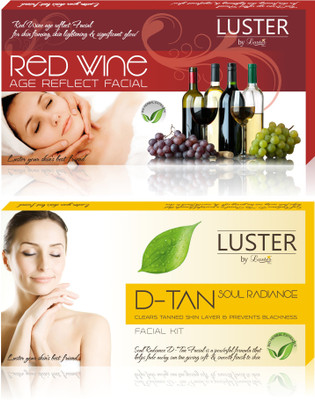 

Luster Red Wine & Soul Radiance D-TAN Facial Kit (New Pack) 290 g(Set of 2)