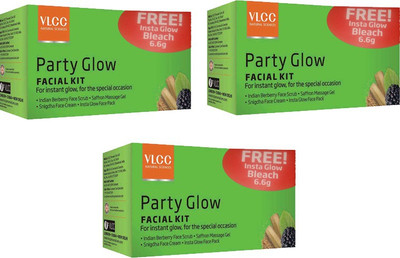 VLCC Party Glow Facial Kit Pack of 3 140 g(Set of 3)