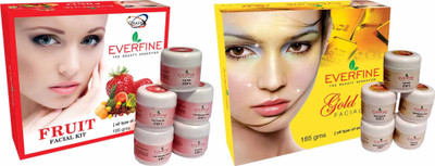 

Everfine Fruit Gold Facial Kit 185 g(Set of 2)