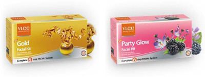 

VLCC Combo Gold & Party Glow Facial Kit 120 ml(Set of 12)