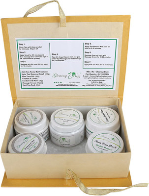 

Glowing Buzz Herbal Anti Tan Facial Kit 220 g(Set of 6)