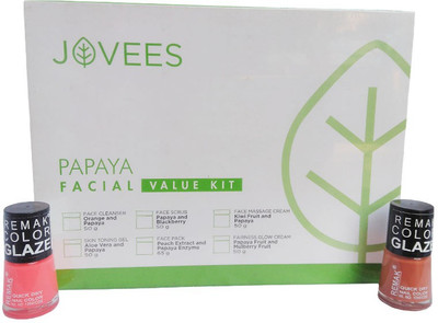 

Jovees Papaya Facial Value Kit Free 2 Remak Nail Polish 315 g(Set of 6)