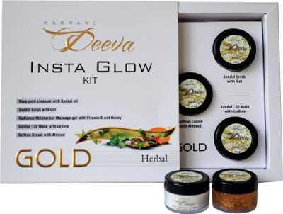 

Karnani Deeva Insta Glow Facial Kit (Herbal) 75 g(Set of 5)