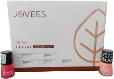 

Jovees DE-TAN FACIAL VALUE KIT WITH 2 REMAK NAIL POLISH 265 g(Set of 5)