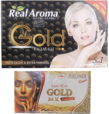 

Real Aroma Insta Glow & Extra Fairness Facial Kit 740 g(Set of 5)