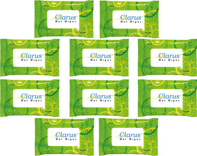 

Clarus Wet Wipes Lime 10 Pulls Pack of 10(Pack of 10)