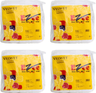 

Ezee Tissue Paper Napkins / Face Tissue Small Pack 12 x 12 Inches(Pack of 4)