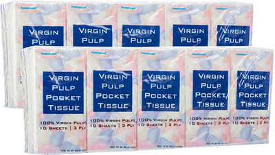 

Healthbuddy Virgin Pulp Pocket Tissue, 20 Packets of 10 sheets Each(Pack of 20)