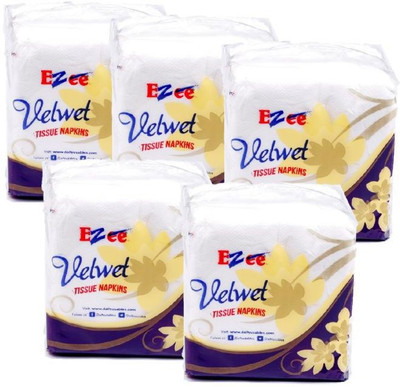 

Ezee Ezee Tissue Paper Napkins Small Pack 12 x 12 Inches 250 Pieces(Pack of 5)