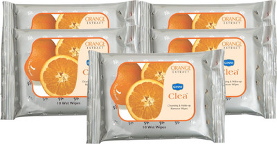 

Ginni Refreshing & Facial Wipes (Orange) (pack of 5) (10 wipes per pack)(Pack of 10)