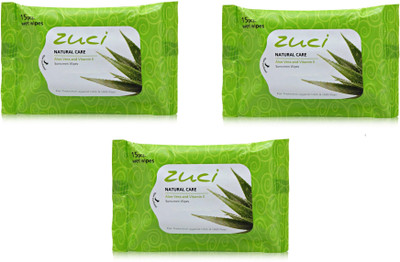 

Zuci Natural Care Aloe Vera and Vitamin-E Sunscreen Wipes Pack of 3