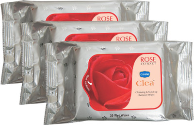 

Ginni Refreshing Facial Wet Wipes-Rose(pack of 3)(30 wipes per pack)(Pack of 3)