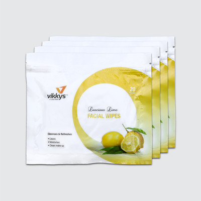 

vikkys Refershing facial wipes(Pack of 4)