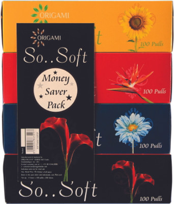 

SoSoft Origami Sosoft Face Tissue 4 in 1 100 Pulls(Pack of 800)