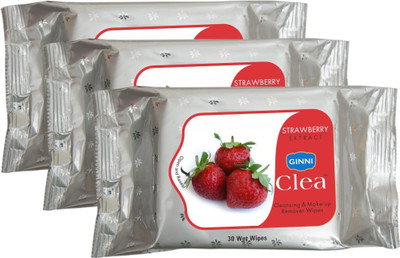 

Ginni Refreshing Facial Wet Wipes-Strawberry(pack of 3)(30 wipes per pack)(Pack of 3)