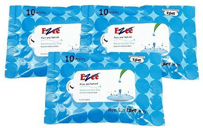 

Ezee Wet Wipes Dew Drops 10 wipes(Pack of 3)