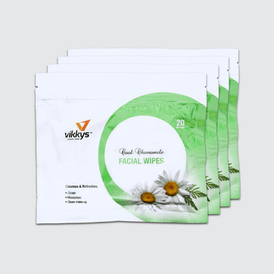 

vikkys Refreshing facial wipes(Pack of 4)