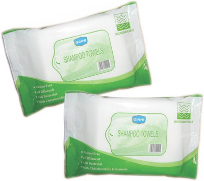 

Ginni Shampoo Towel- No Water & Rinsing Required(Set of 2 Pack)(Pack of 10)