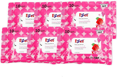 

Ezee Rose 10 Wet wipes(Pack of 6)