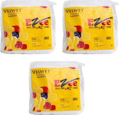 

Ezee Tissue Paper Napkins / Face Tissue Small Pack 12 x 12 Inches(Pack of 3)
