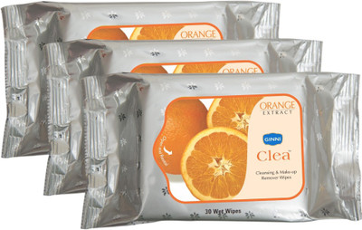 

Ginni Refreshing Facial Wet Wipes-Orange(pack of 3)(30 wipes per pack)(Pack of 3)