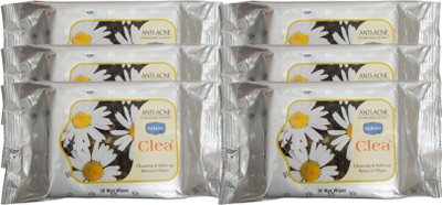 

Ginni Cleansing & Refreshing Facial Wipes (Antiacne) (pack of 6) (30 wipes per pack)(Pack of 6)