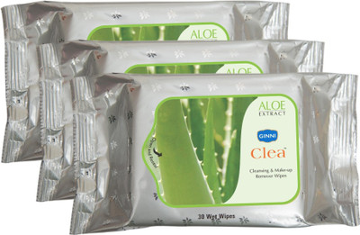 

Ginni Refreshing Facial Wet Wipes-Aloevera(pack of 3)(30 wipes per pack)(Pack of 3)
