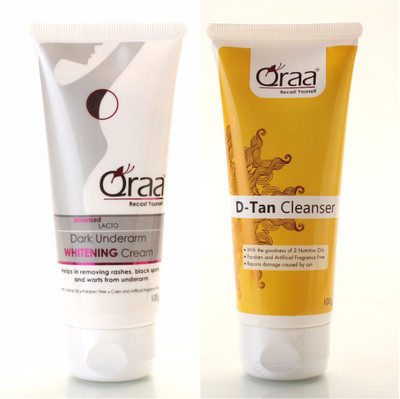 

Qraa Advanced Lacto Dark Underarm Whitening Cream & Qraa D-TAN Cleanser Combo (100gm + 100 gm)(200 g)