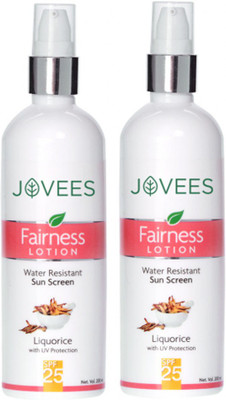 

Jovees Fairness Lotion water resistant sun screen Liquorice with UV protection SPF-25(400 ml)