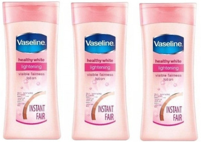 Vaseline Healthy White Lightening Visible Fairness Lotion Instant Fair (Pack of 3)(300 ml) available at flipkart for Rs.345