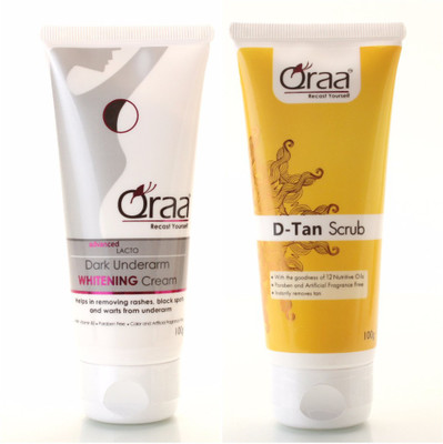 

Qraa Adavanced Lacto Dark Underarm Whitening Cream & Qraa D-TAN Scrub Combo (100gm + 100 gm)(200 g)