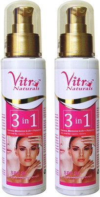 Vitro Naturals 3 in 1 Fairness Moisturizer & UV+ Protection With SPF 30 Pack of 2(100 ml)